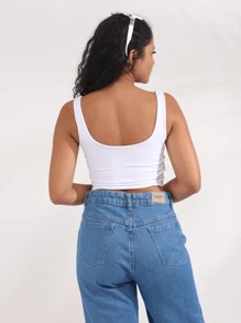 Women Tank Tops & Camis - 黑與白 - 查看 7