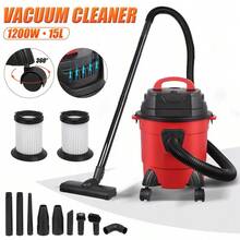 Wet And Dry Vac Vacuum Cleaner 15L 1200W 18000Pa 3-In-1 Blower Cleaner Bagless - Red - View 3