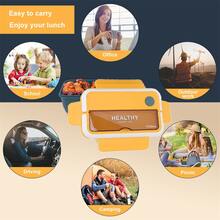 3pcs/Set Leak-Proof Lunch Box With Lunch Cup And Insulated Lunch Bag, Portable And Reusable Thermal Food Container, Microwave And Dishwasher Safe, For Office, Summer Camping And Picnic, Kitchen Storage Box And Organizer, Kitchen Accessories - Multicolor - View 7