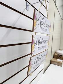 Placa com Corda 3 Peças Você Ora Deus Ouve - Multicolorido - Visão 2