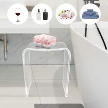 Taburete de ducha acrílico Banco sin respaldo en forma de U, alta capacidad de carga de 300 libras 39,4 * 30 * 47 cm - transparente - Ver 1
