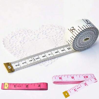 1pc Dual-Scale Soft Body Measuring Tape For Sewing And Tailoring, Weight Loss, Medical Use And Crafts, Made Of Vinyl Material, With Centimeter Scale On The Back (White Bottom, Black Scale) Tape Measure