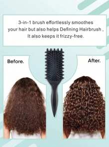 2入組捲髮梳和噴霧瓶套裝包括熨捲定型梳，200ML黑色噴霧瓶，捲髮梳，捲髮造型梳，塑造和定義女性捲曲頭髮-2024年最新野豬毛髮刷造型梳 - 彩色 - 查看 10