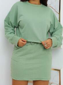 Women Two-Piece Outfits - Màu xanh Ô liu - Xem 2