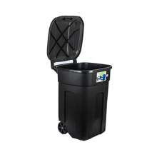 Bote de basura Tacho 135 litros con ruedas Negro Plastic - Negro - Ver 2
