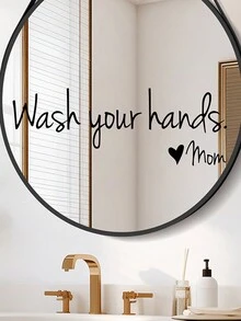 1 Sheet Waterproof Black Quote Wall Decals - Removable Bathroom Stickers For A Personalized Touch Home Bathroom Decor - Multicolor - View 2