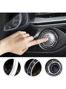 1 cái Rhinestone Decor Glass Car One-button Start Vòng trang trí - màu đen - Xem 4