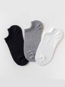 30 Pairs Summer Black,White,Gray Ankle Socks, Breathable Soft Simple Versatile - Black - View 2