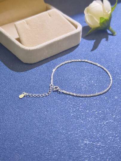 Pulsera de plata de ley 925 brillante, lujosa y versátil, regalo ideal para familiares, amigos y parejas (se recomienda no usar con suéteres largos para evitar que la prenda se enrede con la pulsera)