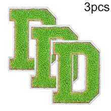 3 件 A-Z 3.15 英寸大号雪尼尔刺绣字母贴片，熨烫缝制字母贴片，用于衣服、夹克、帽子、书籍、背包的缝制贴花 - DIY 刺绣用品 - 白色 - 查看 90