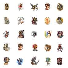 122片希臘神話貼紙裝，可愛卡通風格美學標籤貼紙組，適用於裝飾樂器、吉他、剪貼簿、自粘密封文具卡片信封，適合青少年禮物、派對用品、獎勵與激勵動機。 - 黑色 - 查看 4