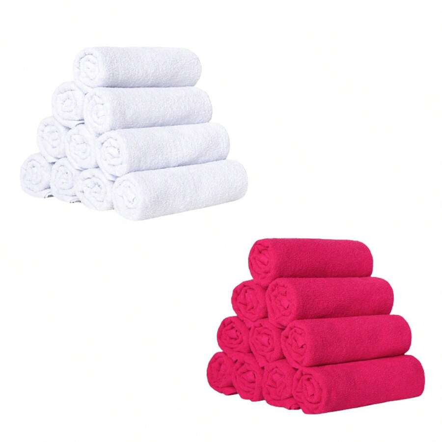 Face Towels - 5 白色 5 粉紅色 - 查看 1