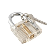 80mm Big Transparent See-Through Practice Padlock With Key, Locksmith Training Tool - Transparent - View 1