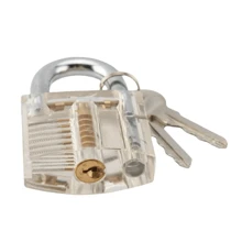 80mm Big Transparent See-Through Practice Padlock With Key, Locksmith Training Tool - Transparent - View 5