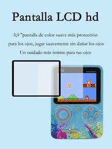 Consola De Juegos De Video Retro,Consola retro portatil G5 ,con Incorporada En 500 Juegos, con pantalla de 3.5",,conecta a un tv con cable rca incluido ,bateria recargable y cable de carga,regalos favoritos de los niños - Azul - Ver 9