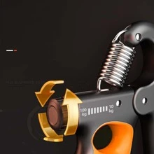 Adjustable Hand Gripper, 5-100kg Resistance, Strength Training For Arms, Fingers, And Wrists - Black + Gray [Mechanical Counting, Maximum Count 99] - View 2