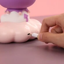 Miniso Decoración de peluche del personaje Kuromi de Sanrio, luz nocturna de nube apretable, lámpara de decoración de escritorio de dibujos animados con iluminación, regalo de cumpleaños, Navidad y festividades - Morado - Ver 9