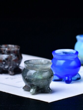  Exquisite Natural Crystal Carving Censer, Unique Design, Healing Crystal, Stones Containing Energy, Energy Healing Meditation Stone, Perfect For Home Decor & Gift Giving, For Pocket Decoration, For Holiday Gift, From The Brand CUPIDCRYSTAL