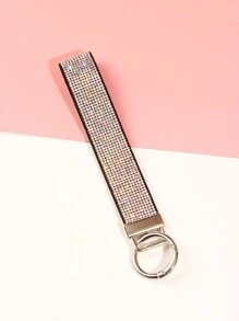 1pc Sparkly Rhinestone Decorated Bangle Keyring, Wristlet Keychain For Handbags And Keyrings