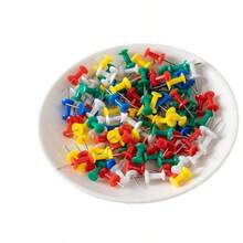 100pcs Colorful Tacks For Pinning Drawings On Cork Boards In Kindergarten, Transparent Head Tacks - Multicolor - View 6
