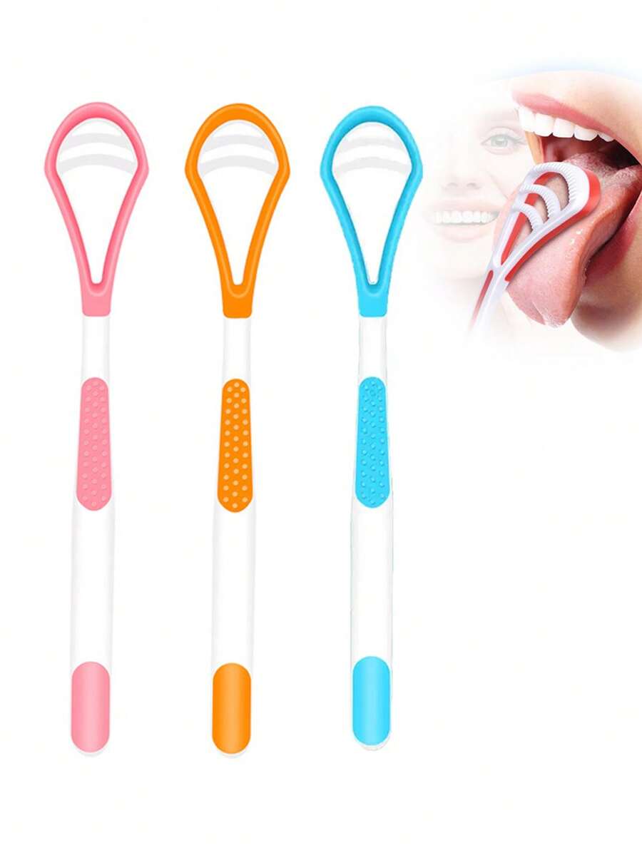 1 件雙面矽膠舌頭清潔器、便攜式旅行舌頭刮刀、手持刮刀適合成人和兒童