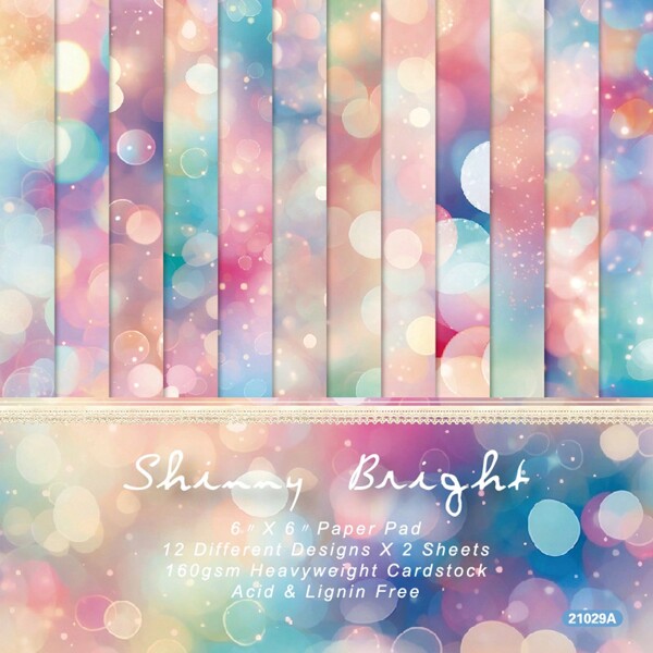 24 folhas de Papel de Scrapbooking Antigo Shinny Bright de 6"x6" Embrulho de Papel Estampado DIY Craft Papel de Bottom 1 Pacote