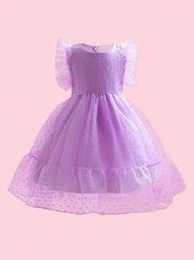 EHOMKIDS Girls' Purple Dress, Mesh Tutu Dress For Middle And Big Kids - Purple - View 1