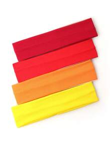 4pcs Women's Solid Color Hair Styling Tools Fashionable Headbands For Casual Wear Accessories - Multicolor - View 6