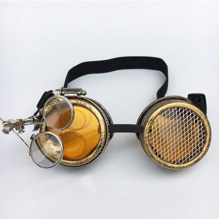 Fashionable Personalised Steampunk Dungeon Rave Spiked Gothic Cosplay Goggles For Men And Women - Red Copper - View 1