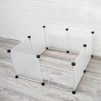 DIY Pet Cage Combination Iron Fence Enhanced With Grids Dog Isolation Barrier Teddy Pomeranian Crate Kennel