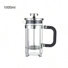 1pc American Style Press-Type French Press With Flat Cover, Stainless Steel Milk Foam Maker, Heat-Resistant Glass Tea/Coffee/Espresso Maker Pot - Multicolor - View 9