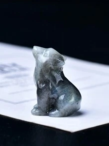 精美天然水晶雕刻狼，独特设计，疗愈水晶，蕴含能量的宝石，能量疗愈冥想石，家居装饰及礼品，便携易带，亦可作为节日礼物，来自 CUPIDCRYSTAL 品牌 - 小狼 - 查看 4