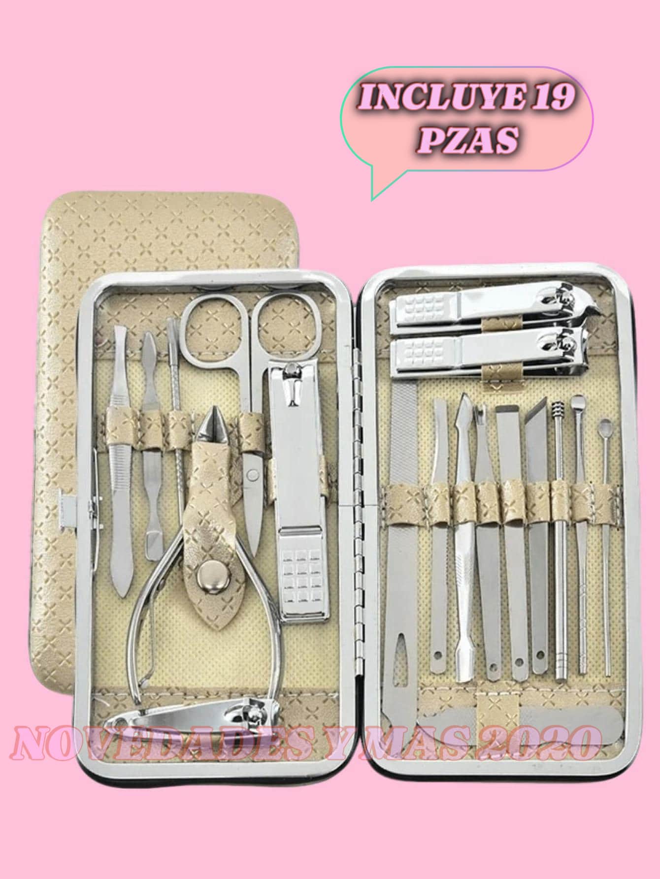 19 Piezas Set Manicura Y Pedicura Acero Inoxidable  Multifunción
