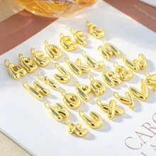 1入鑲嵌泡泡字母金鍍吊墜項鍊,26個字母供男女日常佩戴