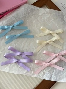 48pcs/Set Simple & Fashionable Sweet Bowknot Ribbon Hair Clips For Women, Various Colors, Suitable For Daily Use Cute Valentine's Day Valentines,Hair Accessories,Hair Barrettes Claw Clips, School Stuff, Head Accessories - Multicolor - View 6