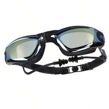 1pc One-Piece Earplug Swimming Goggles, Anti-Fog & Water-Resistant, For Outdoor Water Sports And Swimming Pools, Summer - Black - View 3