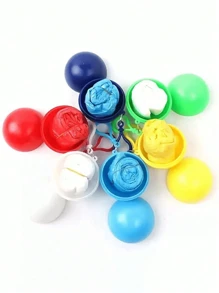 3/4/5pcs Portable Raincoat Ball, Disposable Thickened Raincoat With Ball-Shaped Storage Box, Suitable For Hiking & Camping; Can Hang On Backpack; Random Color Camping Stuff