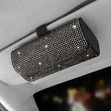 1 Universal Car Sunshade Storage Box, In Car Glasses Frame, Car Sunglasses Diamond Box, Eye Socket, Clip Bracket, Car Use,Glasses Storage Box - Multicolor - View 2