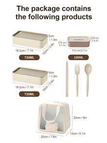 WORTHBUY 隨身攜帶雙層便當盒套裝，附餐具和保溫袋，可微波加熱的水果沙拉食物盒，適用於學生和上班族 - 彩色 - 查看 16