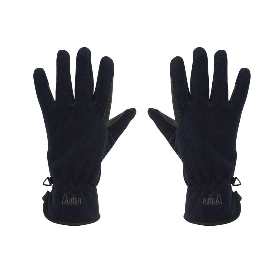 Dublin Adults Unisex Polar Fleece Riding Gloves (Navy) - Navy Blue - View 1