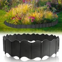 20 Peças Borda de Jardim, Borda de Paisagismo Plástica Sem Escavação, Cerca de Jardim com Estacas de Borda, Borda de Jardim Intercalada para Canteiro de Flores Paisagismo Pátio