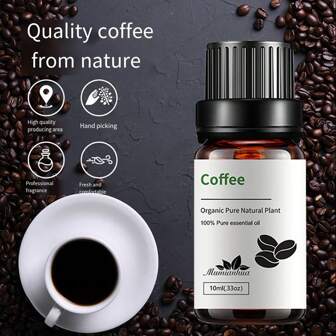 1 st 100 % naturlig kaffearom Fuktande eterisk olja, lämplig för hem, bil, sovrum, badrum, skönhetssalong, hotellrum, etc., eliminerar lukt, lägger till doft, fräschar upp och minskar stress, 10 ml