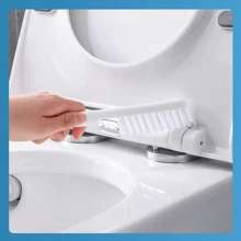 1套精選馬桶刷套裝-壁掛式，矽膠軟頭，長柄，耐用且通風設計坐盒-現代多功能家用清潔解決方案 - 彩色 - 查看 5