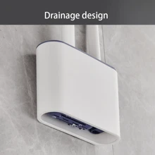 1套精選馬桶刷套裝-壁掛式，矽膠軟頭，長柄，耐用且通風設計坐盒-現代多功能家用清潔解決方案 - 彩色 - 查看 7