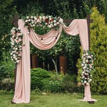 Wedding Arch -7.48FT Square Wooden Wedding Arch For Ceremony, Wooden Arbor Backdrop Stand For Proposal Wedding Party Scene, Birthday Party, Bridal Shower, Garden, Outdoor, Rustic Decorations - màu nâu - Xem 6