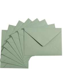 50pcs Window Envelopes Simple Festival Greeting Card Birthday Invitation Letter Storage Bag Wedding Invitation Card - Green - View 7