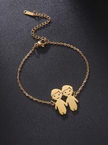 Un bracelet de nom et de date personnalisé en acier inoxydable, cadeau de créativité pour anniversaire ou anniversaire pour garçons et filles, famille