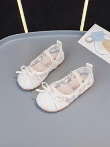Pantofi de pânză brodat prințesă în stil chinezesc nou de vară pentru fete, pantofi de joacă pentru costum antic alb pentru copii