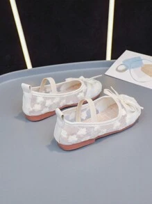 Pantofi de pânză brodat prințesă în stil chinezesc nou de vară pentru fete, pantofi de joacă pentru costum antic alb pentru copii
