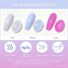 6pcs Thermal Gel Nail Polish Set,  Temperature Changing Gel Nail Polish Set, Summer 3 Layers Glitter Nail Polish, Temperature Color-Changing Semi Permanent Soak Off UV LED Nail Art Varnish Manicure Kit Nail Art DIY Home Salon Gift For Women Nail Supplies For Beginners - 彩色 - 查看 6